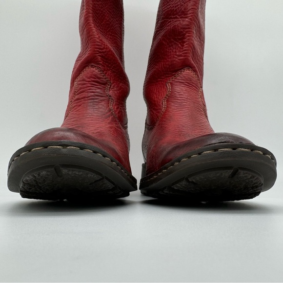 Born Genuine Leather Red Western Tall Cowgirl Boots Size 7.5 - Picture 2 of 13